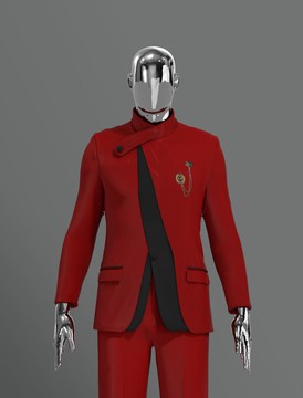 RED TWEED ONE BUTTON BLACK DETAILED SAFARI SUIT.........BEST SELLER