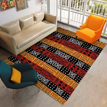 Bright Colorful Rug Bogolan Print Carpet (LARGER SIZES AVAILABLE)