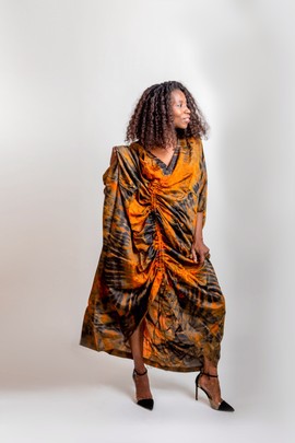 Boubou with cord| African Satin Tye and Dye| Rich Aunty Dress| Gifts For Her| Gifts For Mom