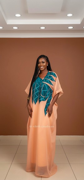 Satin embroidered boubou