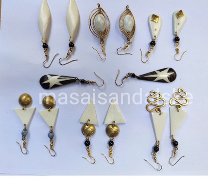 Brass earrings , brass and bone earrings , Wholesale brass earrings