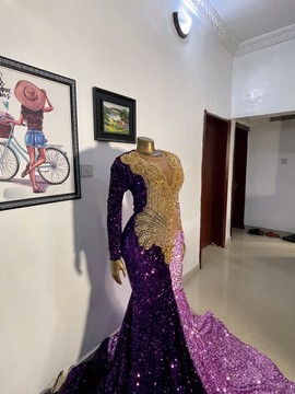 Purple mix up sequins special dress prom dress