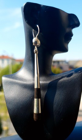 Long "Tuareg" silver earrings
