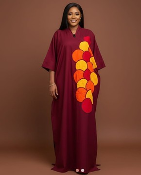 Appliqué Kaftan Maxidress