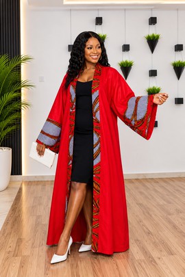 Ankara kimono women's outfit, African women long kimono, Rich Aunty vibes