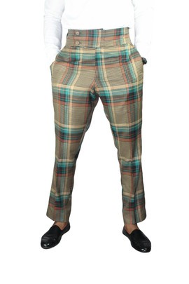 Green and Brown Striped Pants, Striped Denim Pants, Mens Clothing, Men Wear