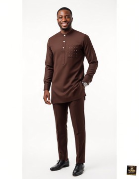 Brown senator kaftan two pieces