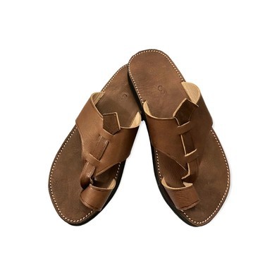 Sandale en vrai cuir Marron mode homme de très haute qualité