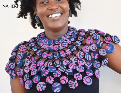 African ankara buttons cape tribal jewelry