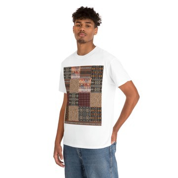 Le patrimoine africain libéré : T-shirt blanc Afro Graphic Bogolan - Embrassez le style culturel