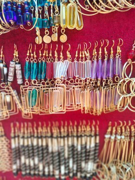 30 pairs earrings made from brass, brass and beads earrings,  gift for her earrings
