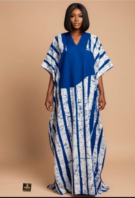 Indigo Batik Kaftan Bubu