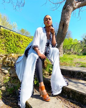 Flowing kimono “Renaissance” bogolan print