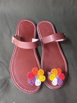 African Women Maasai Sandals/Leather sandals/Beaded sandals