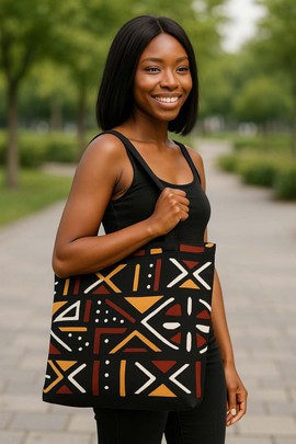 Mud Cloth Tribal Tote bags | African Fashion Style | Large Capacity