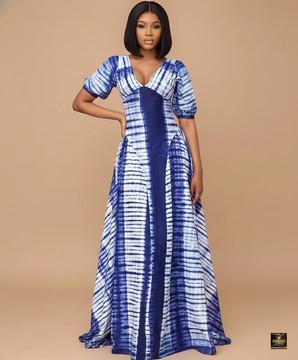 Indigo Horizon Maxi Gown