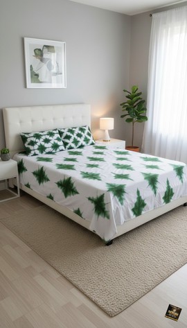 The Grean&amp; Whitw Horizon Bedding Hand-Dyed Adire Cotton Set