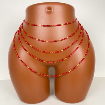 Bayas en Crystal rouge , bine bine , perle de taille , collier de ventre