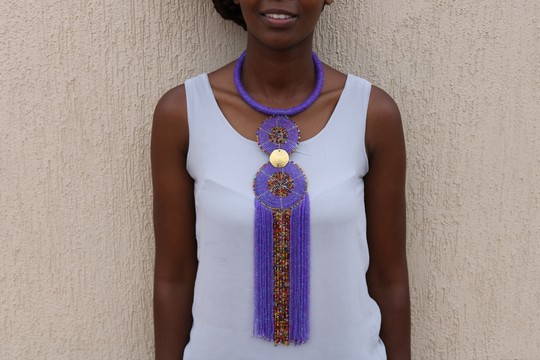 Collier pendentif perlé africain, bijoux africains, cadeau de Noël pour maman, collier tribal romantique