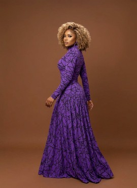 Robe longue à imprimé Batick avec corset à la taille