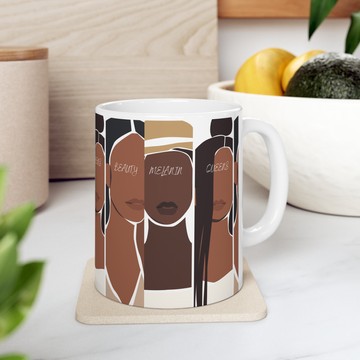 Black queen in Every Sip: Coffee Mugs for black women print Aficionados