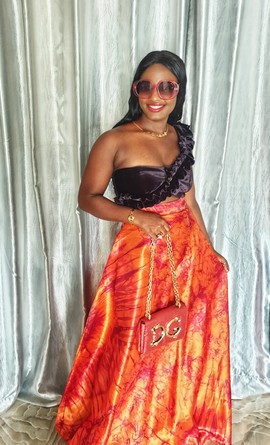 Robe longue sexy Adire à une manche pour les mariages/occasions spéciales/anniversaires
