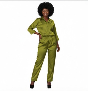 Satin Olive Green Lounge set