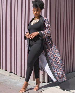 Sublime Kimono fluide Imprimé bogolan
