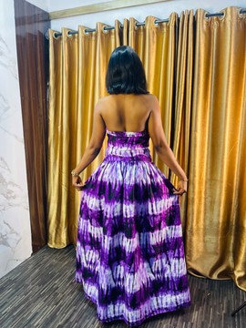Robe Ankara dos nu, robe d’été Ankara, tenue de plage