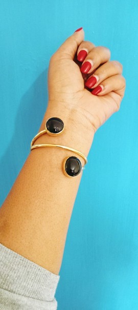 Brass bracelet, African bracelet, glass stone bracelet, handmade bracelet.
