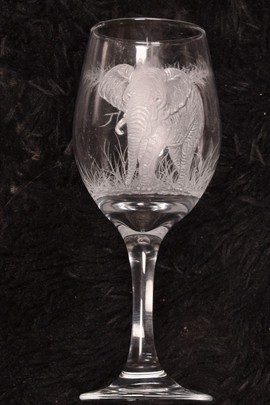 Wholesale Elephant Hand-Engraved Wine Glass Set (Set of 6)