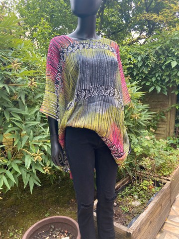 Flowing tunic/mini dress Bogolan printed muslin