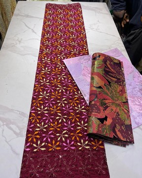 Dentelle pour femme, broderie ajourée à changement d'aiguille avec lurex, (5 yards)