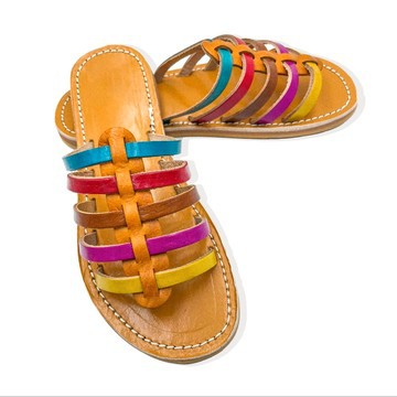 Sandale en cuir véritable haute qualité fait main mode femme