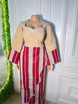 Robe Aso oke, robe traditionnelle africaine avec train de taille amovible