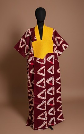 Elegant Maroon and Yellow Kaftan