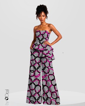 Magnifique Ensemble pantalon large et son top bustier