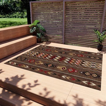 Decorative Outdoor Rugs African Inspired Carpet (LARGER SIZES AVAILABLE)