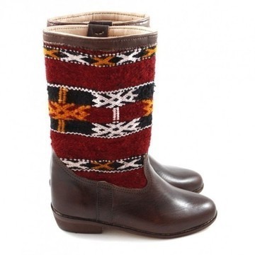 BIG SALE! Genuine leather boots with Kilim Handmade by Cuiroma craftsmen in Morocco