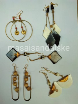 Brass earrings , brass and bone earrings , Wholesale brass earrings