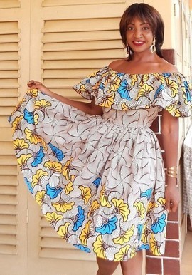 Waxed shoulder dress in wax