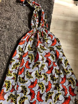 Robe wax fleur de mariage rouge