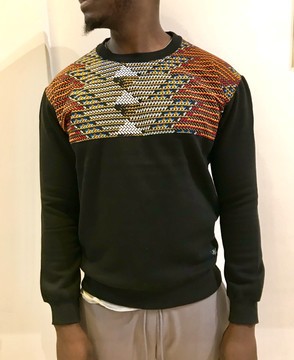 Black mixed sweater "Mats"