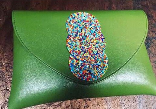 Pochette en cuir / pochette en perles / sac à dîner / pochette / pochette / cadeau pour elle / cadeau pour maman