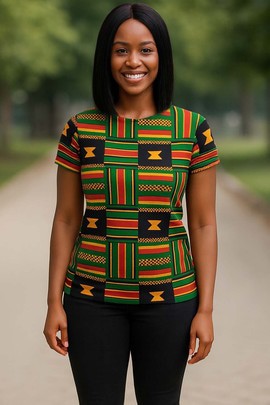T-shirts afrocentriques à imprimé tribal pour femmes - Haut Heritage