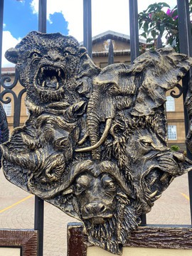 3d wall hanging art/ big 5 bronze wall decor/ bronze wall hanging/ handmade wall decor