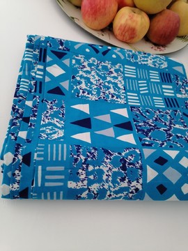 Tissus Wax 100 % coton 1 yard " Bogolan bleu"