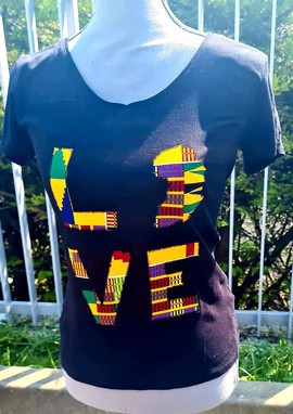 T-shirt femme wax " LOVE AFRICA MAP"