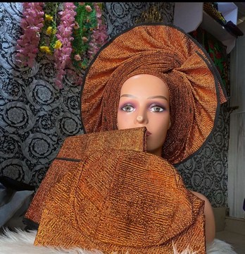African Gele, Pre styled Head Tie, Auto Gele, Pre-Wrapped Gele, Ceremonial Head Cover, Head Dress