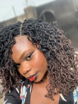 Frontal Sister locs, dreadlocks, skinny locs Wig for black women,